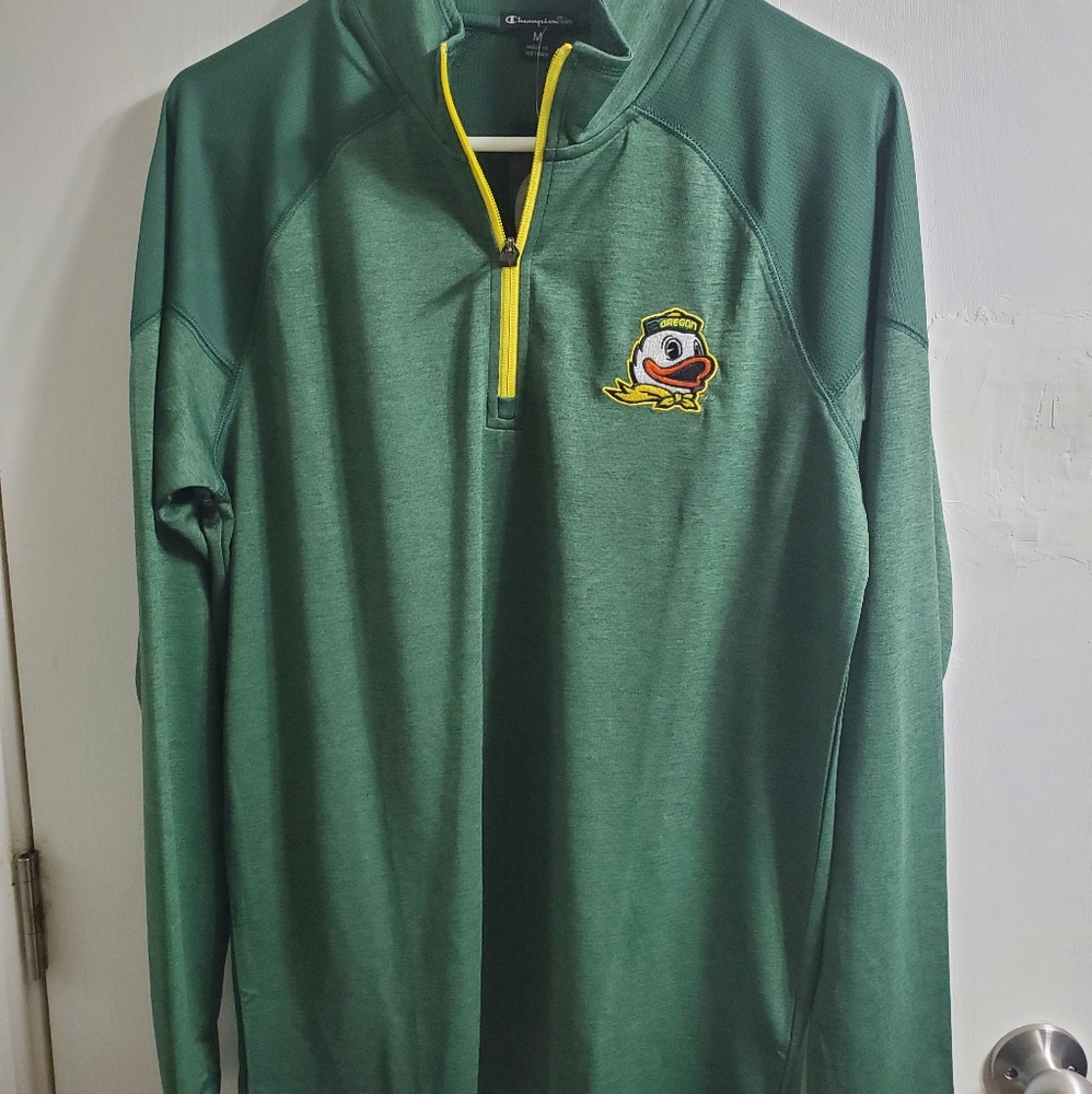 NTW Size M Oregon Ducks Quarter Zip Long Sleeve Shirt